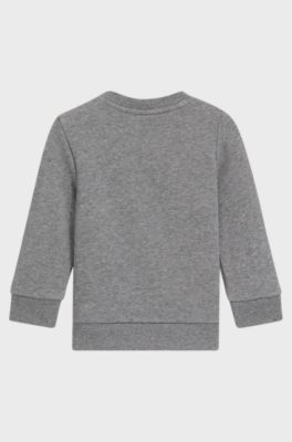 Kids' cotton-blend sweatshirt with logo print, Dark Grey
