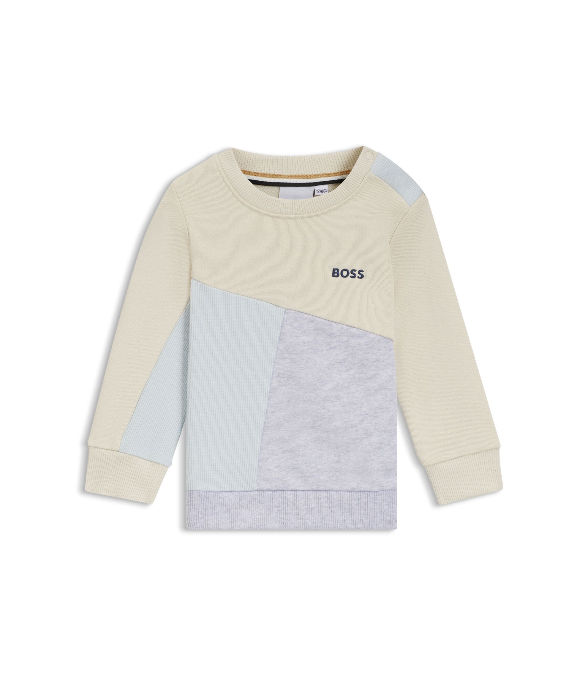 BOSS コットンブレンド セーター カラーブロック＆ロゴ BOSS - キッズ カラーブロック スウェットシャツ コットンブレンド