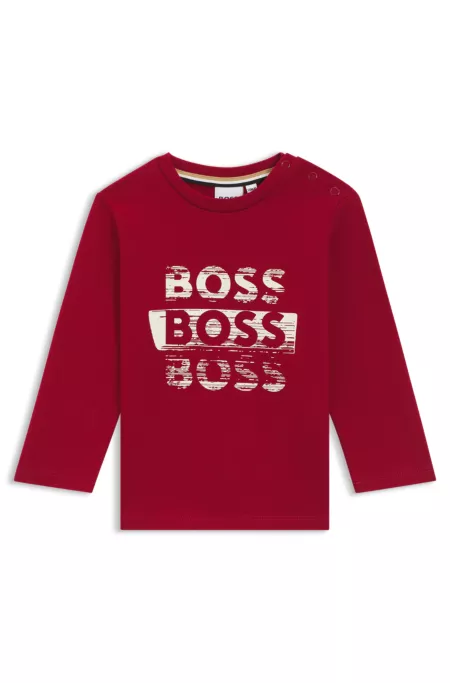 Kids-Longsleeve aus Baumwolle mit Logos
