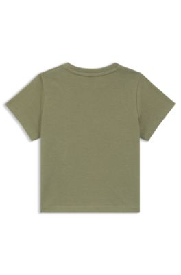 Kids' T-shirt in cotton jersey with printed artwork, Dark Green