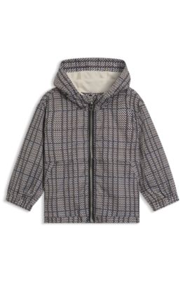 Kids' printed windbreaker with Double B monogram, Black