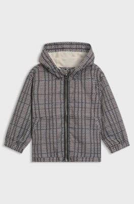 Giacca a vento per bambini con stampa e monogramma Double B, Nero