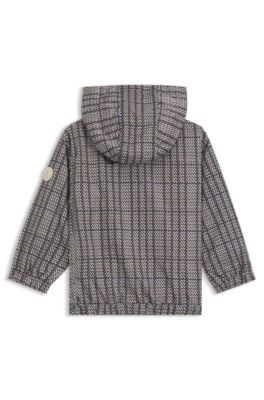 Kids' printed windbreaker with Double B monogram, Black