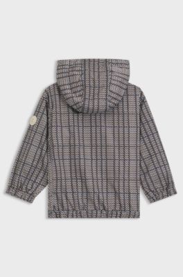 キッズ プリント ウィンドブレーカー Double Bモノグラム, ブラック