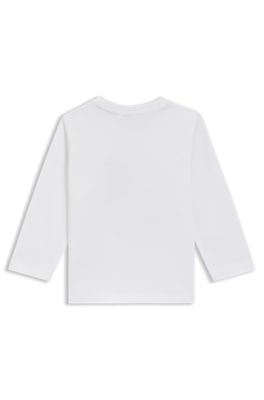 Maglia a maniche lunghe per bambini in cotone con grafica con logo, A disegni