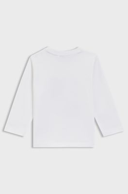 Kids-Longsleeve aus Baumwolle mit Logo-Artwork, Gemustert