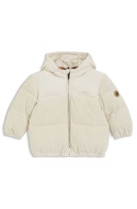 Kids' puffer jacket with corduroy details, Light Beige