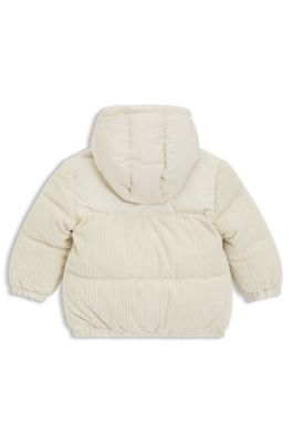 Kids' puffer jacket with corduroy details, Light Beige