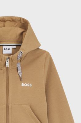 Kids' cotton-blend tracksuit with logo detailing, Brown