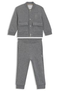 Kids' cotton-blend tracksuit with Double B monogram, Dark Grey