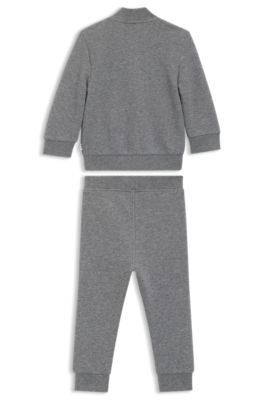 Kids' cotton-blend tracksuit with Double B monogram, Dark Grey