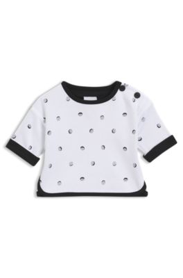 Tuta sportiva reversibile per neonati in cotone con logo, Nero