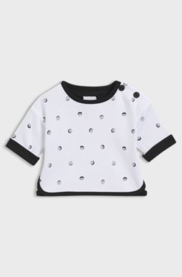 Baby reversible tracksuit in cotton with logo details, Black