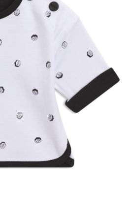 Tuta sportiva reversibile per neonati in cotone con logo, Nero