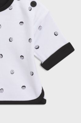 Tuta sportiva reversibile per neonati in cotone con logo, Nero