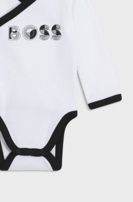 Conjunto de pijama, bodi y gorro para beb&eacute;s en caja de regalo, Blanco