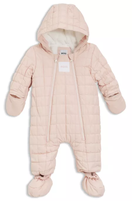 Combinaison de neige à capuche et doublure en fourrure synthétique pour bébé