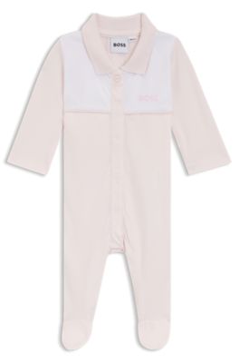 Grenouill&egrave;re en coton stretch pour b&eacute;b&eacute; avec bo&icirc;te cadeau, Rose clair