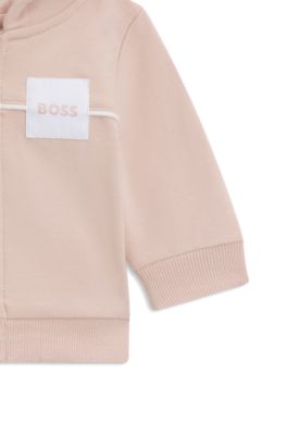 Gift-boxed three-piece tracksuit set for babies, light pink