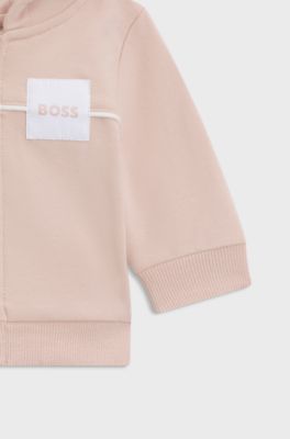 Gift-boxed three-piece tracksuit set for babies, light pink
