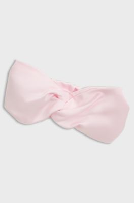 Gift-boxed sleepsuit and headband set for babies, light pink