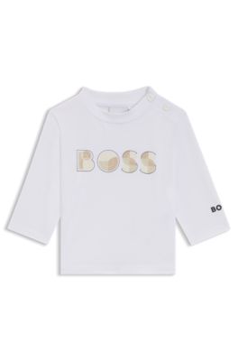 トップス archive Hugo boss Design long sleeve BOSS - Long-sleeved T-shirt in stretch cotton with logo