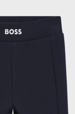 Gift-boxed cotton-blend logo tracksuit for babies, Dark Blue