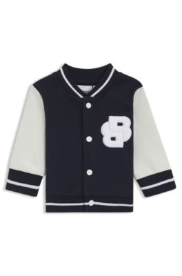 Tuta tre pezzi per neonati con logo in confezione regalo, Blu scuro