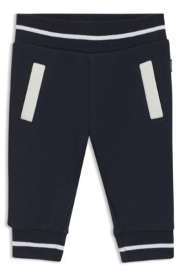 Tuta tre pezzi per neonati con logo in confezione regalo, Blu scuro