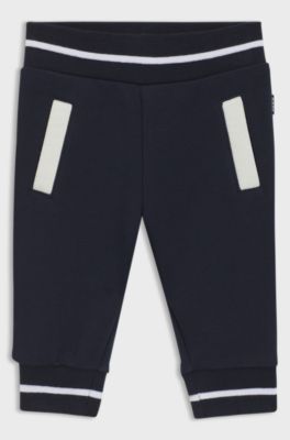 Gift-boxed three-piece logo tracksuit set for babies, Dark Blue