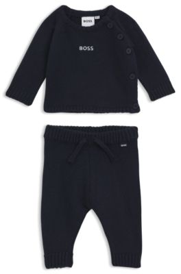 Gift-boxed two-piece tracksuit set for babies, Dark Blue