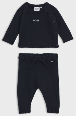 Gift-boxed two-piece tracksuit set for babies, Dark Blue