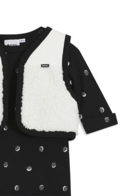 Tutina e gilet per neonati in confezione regalo, Nero