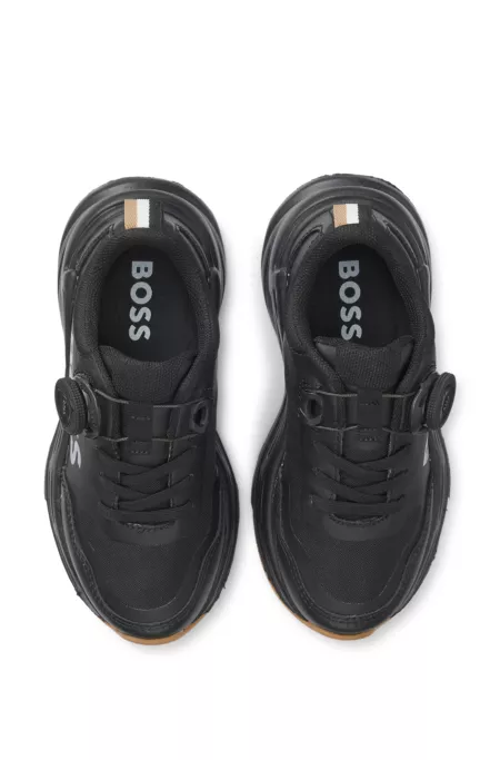 Baskets en cuir et mesh avec logo pour enfant