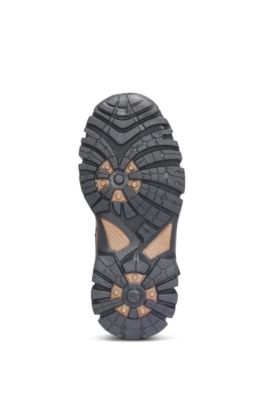 Kids' high-top trainers in leather and canvas, Black