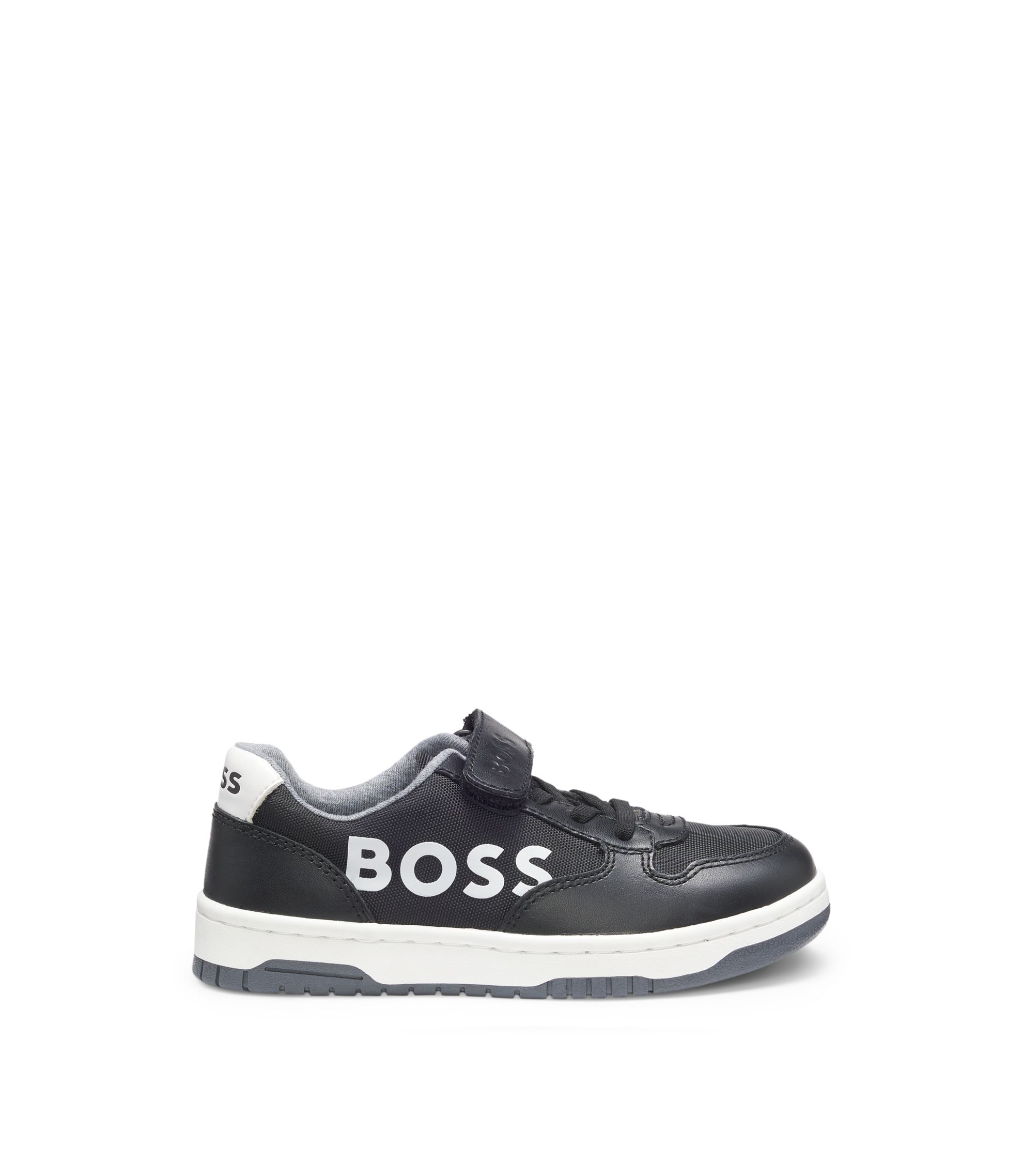 BOSS Jr.様 BOSS - キッズ ロゴスニーカー レザー/キャンバス - ブラック