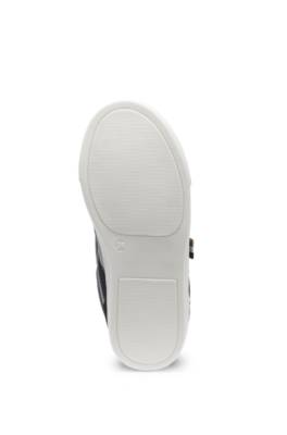 Kids' logo trainers in leather and mesh