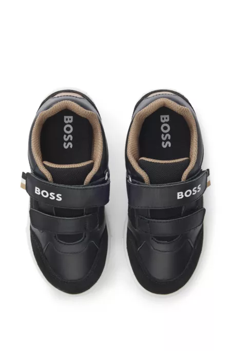 Baskets en cuir et mesh avec logo pour enfant