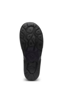 Kids' rain boots with rubber logo badge, Black