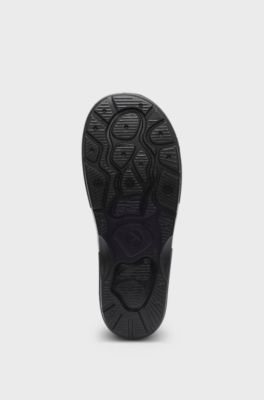 Kids' rain boots with rubber logo badge, Black