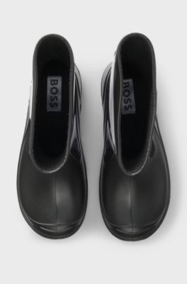 Regenlaarzen voor kinderen met rubberen logopatch, Zwart