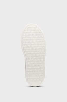 Sneakers per bambini in similpelle e tela, Bianco