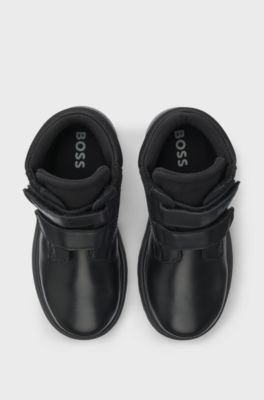 Kids' boots in nappa leather, suede and mesh, Black