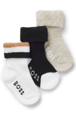 Three-pack of stretch-cotton-blend socks for babies