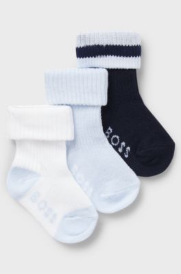 Three-pack of stretch-cotton-blend socks for babies, Dark Blue