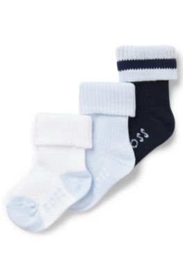 Three-pack of stretch-cotton-blend socks for babies, Dark Blue