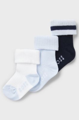 Three-pack of stretch-cotton-blend socks for babies, Dark Blue