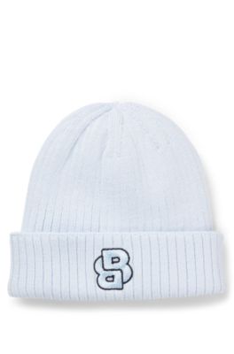 Bonnet en coton &agrave; monogramme Double&nbsp;B pour b&eacute;b&eacute;, bleu clair