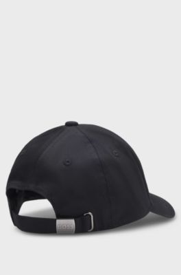 Kinderpet van katoenen twill met logostiksel, Zwart