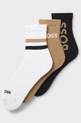 Kids' three-pack of socks in a cotton blend, Black